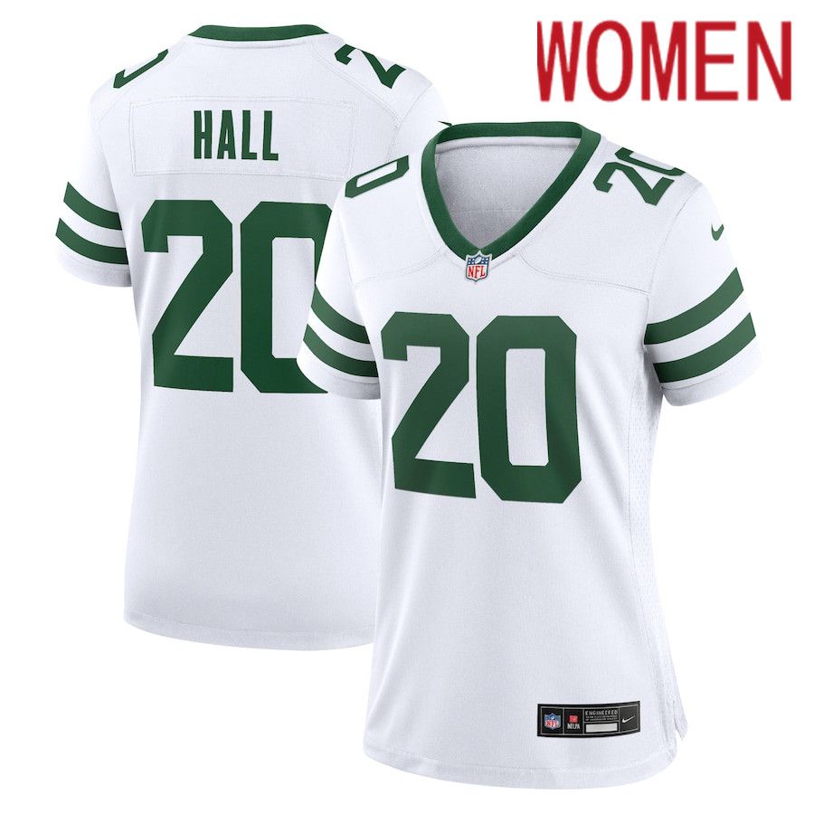 Women New York Jets #20 Breece Hall Nike Legacy White Game NFL Jersey